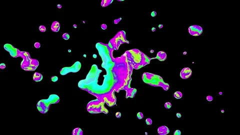 Splashing Psychedelic Neon Water Video stock 240320122