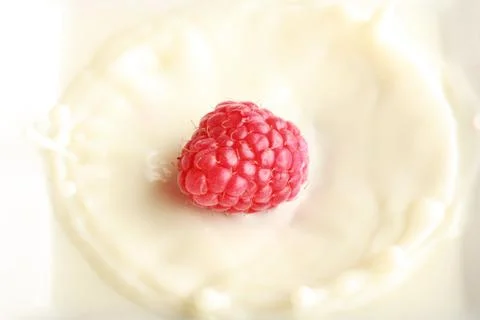 Splashing raspberry Stock Photos