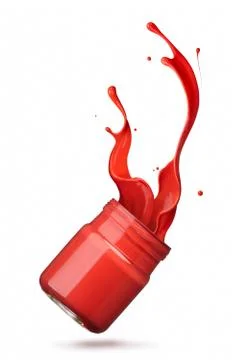 Splashing red ink Stock Photos