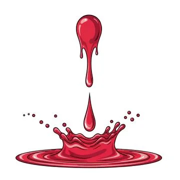 Splashing Red Liquid Drop in Circular Ripple Abstract Minimalist Wallpaper Ilustração Stock