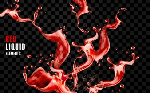 Splashing red liquid element Stock-Illustration