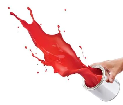 Splashing red paint Stock Photos