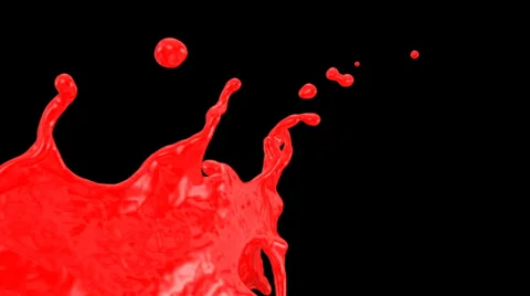 Splashing red paint in slow motion, alpha included (FULL HD) Stockbeeldmateriaal 37489132