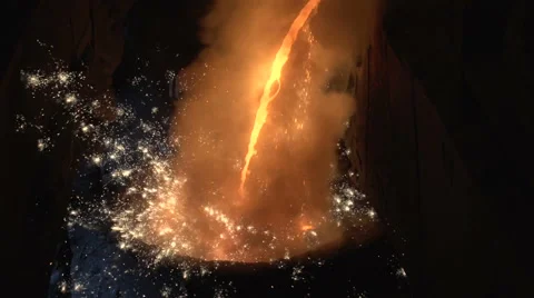 Splashing stream iron Stock Footage 51930130