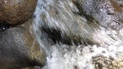 Splashing Stream Over Rocks Stock Footage 340016977