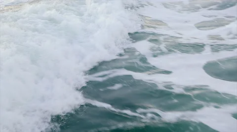 Splashing Water Boat On Ocean 02 Stock Footage