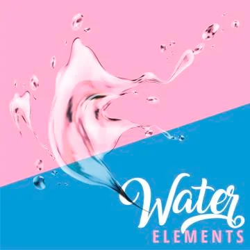 Splashing water elements Illustrazione stock