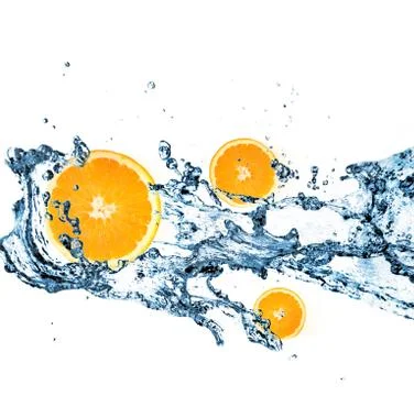 Splashing water with oranges Stock Illustration