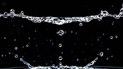 Splashing Water Shape on Black 4K Animation High-resolution slow-motion Stock Footage 310202077