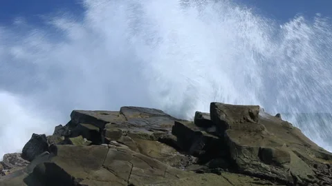 Splashing Waves and Reefs Stock Footage 324953176