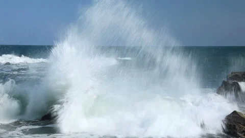 Splashing Waves and Reefs Stock Footage 324953592