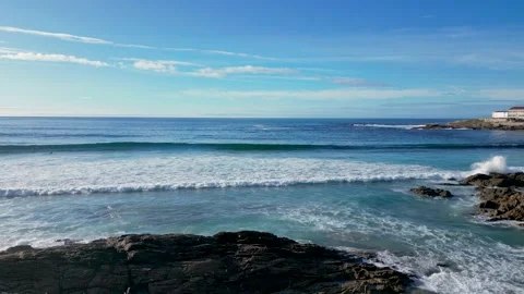 Splashing Waves Onto Coastal Rocks Stock Footage 227305010
