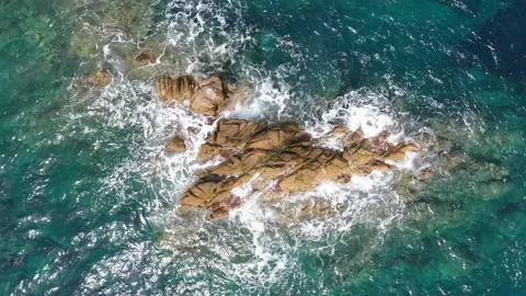 Splashing waves in the Mediterranean Sea. Stock Footage 255887257