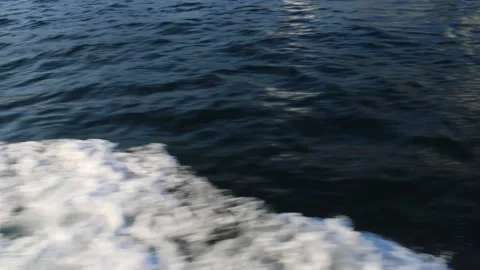 Splashing waves with ships movement, deep sea Stock Footage