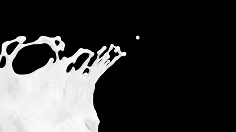 Splashing white paint in slow motion, alpha included (FULL HD) Video stock 37489626