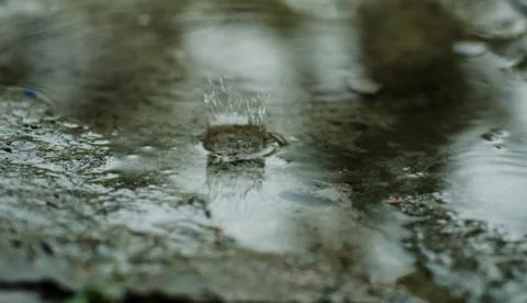 Splash,rain on asphalt. drops Stock Photos
