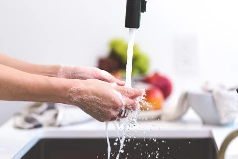 Splashy hand cleaning Stock Photos