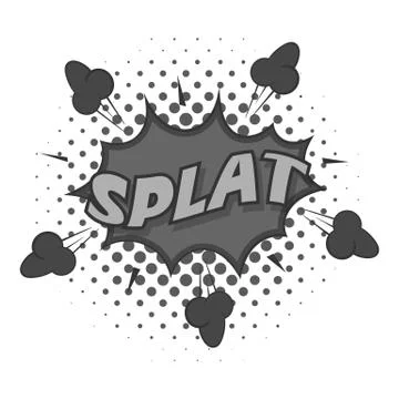 Splat, explosion bubble icon monochrome Illustrazione stock
