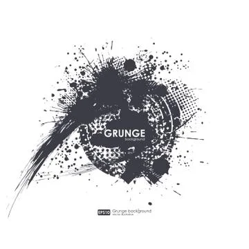 Splatter Background. Black Ink Splats. Spray Paint Splatters. Vector Paint Stock Illustration