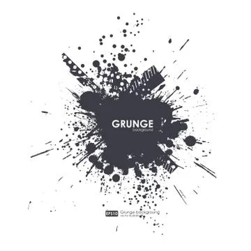 Splatter Background. Black Ink Splats. Spray Paint Splatters. Vector Paint Stock Illustration