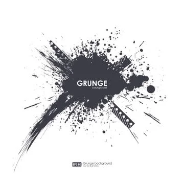 Splatter Background. Black Ink Splats. Spray Paint Splatters. Vector Paint Stock Illustration