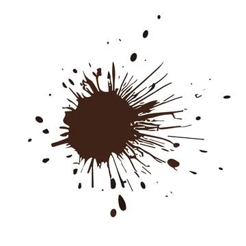 Splatter ink vector dirt stain brown brush. Paint inkblot black blob ink Stock Illustration