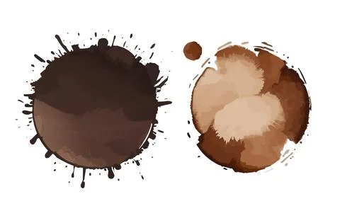 Splatter ink vector dirt stain brown brush. Paint inkblot black blob ink Stock Illustration