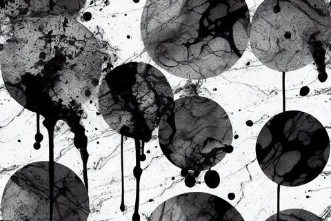 Splatter Paint Texture . Distress rough background . Black Spray Blot of Ink. イラスト素材