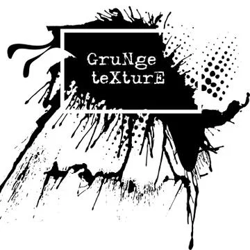 Splatter Paint Texture. Grunge background. Black Blot of Ink. Place for Text イラスト素材