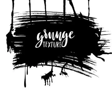 Splatter Paint Texture. Grunge background. Black Blot of Ink. Place for Text Illustrazione stock