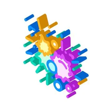 Splatter paintball game isometric icon vector illustration Illustrazione stock