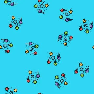 Splatter paintball game vector seamless pattern Stock Illustration