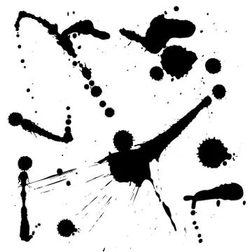 Splatter vector set in separately folder. isolated. イラスト素材