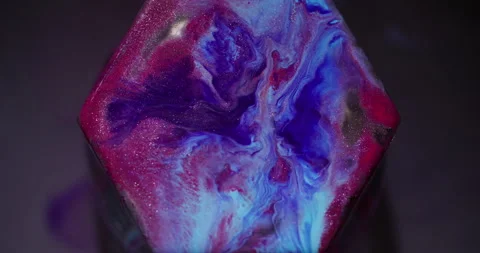 Splatter water fluid spill glitter paint hexagon Stock Footage 339772353