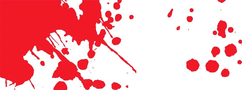 Splattered blood texture. Red splashes, streaks, and drops for spooky backg.. Illustrazione stock