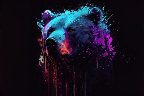 Splattered Paint Bear Stock Illustration