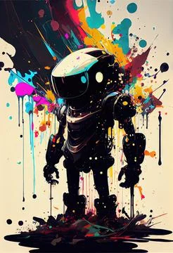 Splattered Paint Bot Stock Illustration