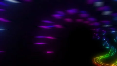 Splattering of colored neon particles. Abstract colorful glowing beams anima Stock Footage 247020663
