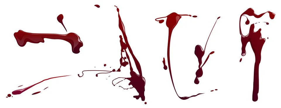 Splatters of blood, red paint or ink Stock Illustration