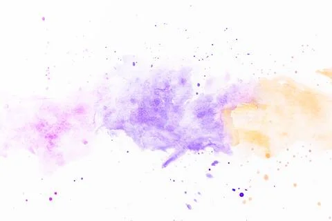 Splatters violet yellow paint. High quality and resolution beautiful photo .. Stock Illustration