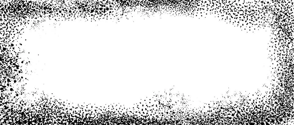 Splayed paint drop texture frame. Vintage grain grunge background. Halftone Stock Illustration