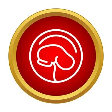 Spleen outline drawing inside a red circle icon Stock Illustration