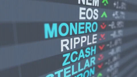 A splendid 3d rendering of crypto currency exchange indicators of  Zcash, Mon Ilustração Stock