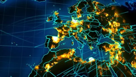 A splendid 3d rendering of a world map of in a sphere-shaped variant, with a  Ilustración de archivo