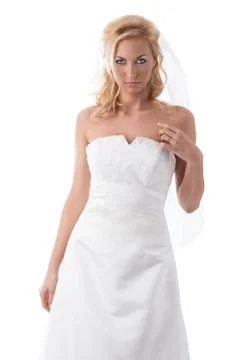 Splendid bride on white background Stock Photos