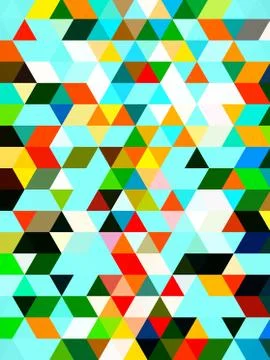 A splendid geometric illustration of colorful pattern of triangles Illustrazione stock