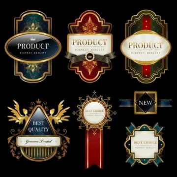 Splendid label collection set Stock Illustration