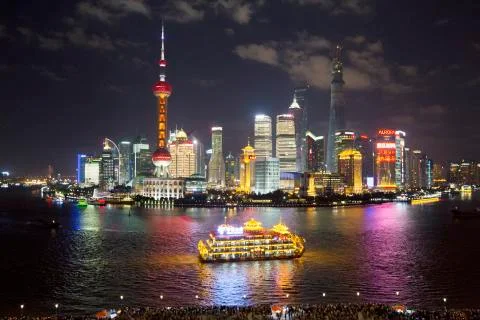 Splendid night view of Shanghai Stock Photos