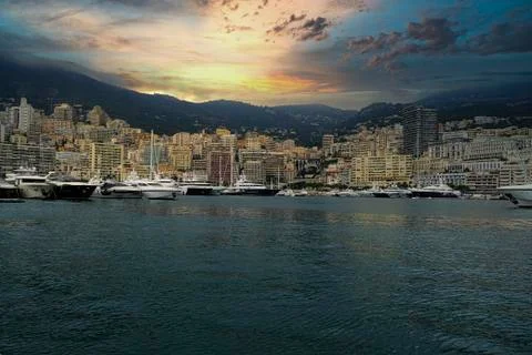 The splendid port of montecarlo 写真素材