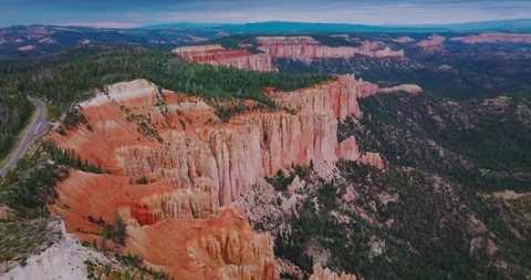 Splendid scenic view of Bryce Canyon. Endless mountainous territory overgrown  Stock Footage 213337237